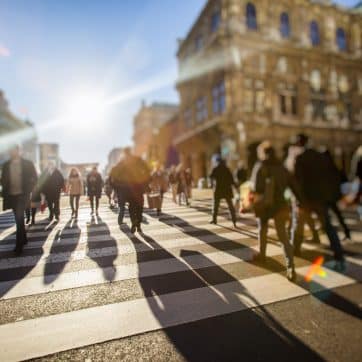 Crowd,Of,Anonymous,People,Walking,On,Busy,City,Street